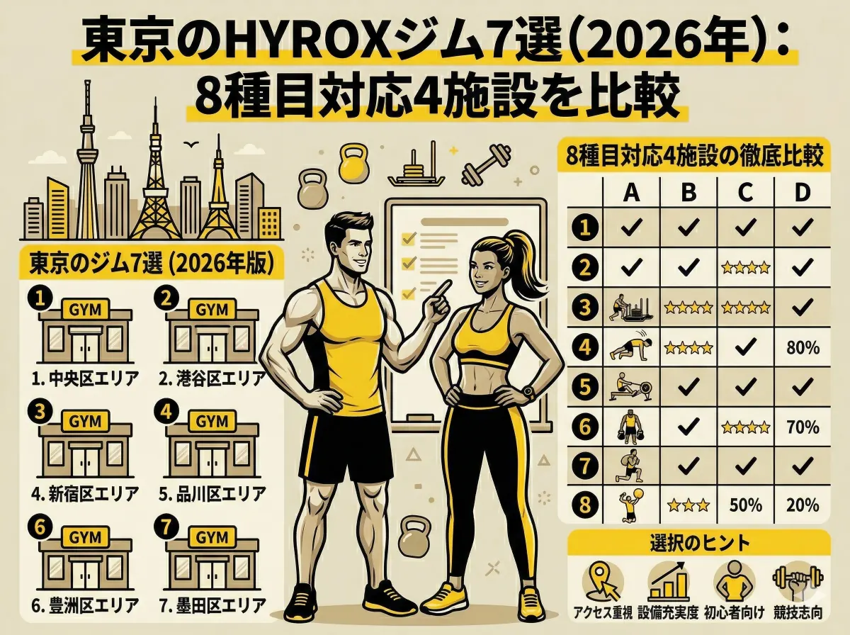 東京のHYROXジム6選（2026年）: 8種目対応3施設を比較